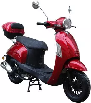 GT UNION Motorroller Massimo, 50 ccm, 45 km/h, Euro 4, (Set), inkl. Topcase rot