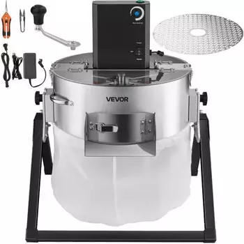 VEVOR Blattschneidermaschine 2-in-1 Manuell/Elektrisch 370mm Edelstahlklinge (Bud Leaf Trimmer)
