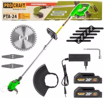 PROCRAFT PTA24 BL Akku-Trimmer 20 V 150 mm + 1 x Akku 3,0 Ah + Ladeger&auml;t