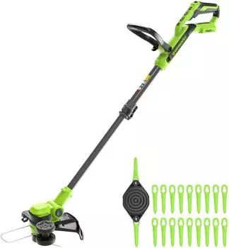 Greenworks 24 V Akku-Rasentrimmer 30 cm inkl. Fadenspule & 20 Kunststoffklingen ohne Akku & Ladegerät