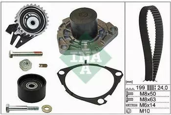 Ina Wasserpumpe + Zahnriemensatz f&uuml;r CADILLAC SUZUKI ALFA ROMEO JEEP FIAT VAUXHALL SAAB LANCIA CHRYSLER OPEL CHEVROLET 530 0562 30