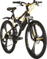 WYLD Mountainbike "Mountainbike Fully 26 Bliss schwarz-gelb 21 G&auml;nge" 21 Gang