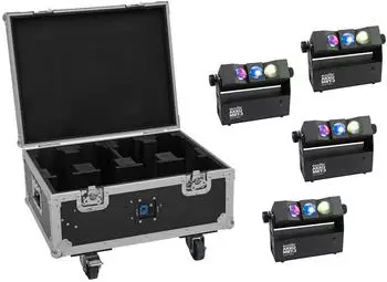 Eurolite AKKU MBT-3 Spot MK2 4er-Set + Flightcase mit Rollen und Ladefunktion