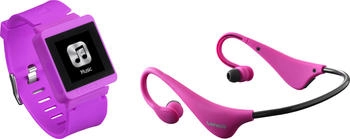 Lenco MP3Sportwatch-100 8GB rosa + Kopfhörer BH-100