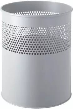 Helit Stahl-Papierkorb Lochdekor 15 L grau