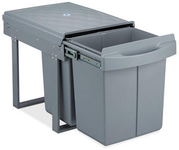 Relaxdays Einbaum&uuml;lleimer 2x20l grau