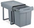 Relaxdays Einbaumülleimer 2x20l grau