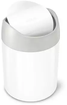 Simplehuman Mini-Abfalleimer wei&szlig;er stahl &Oslash;12,7cm H 18,8cm 1,5l