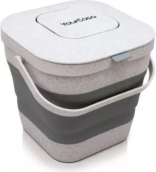 YourCasa Komposteimer faltbar 4l grau/weiß