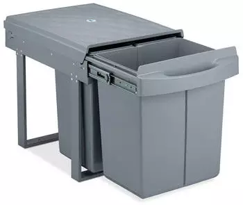Relaxdays Einbaum&uuml;lleimer 2x10l+1x20l grau
