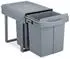 Relaxdays Einbaumülleimer 2x10l+1x20l grau
