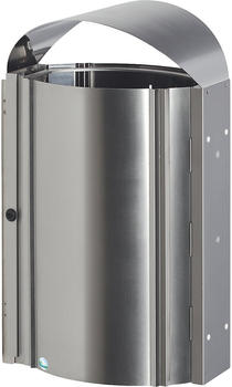 VAR Edelstahl-Abfallsammler Au&szlig;enbereich 50l HxBxT 780x490x326mm 4 Standf&uuml;&szlig;e (28111)