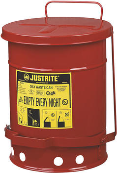 Justrite Sicherheits-Entsorgungsbehälter Stahlblech rund, mit Fußpedal 20 l