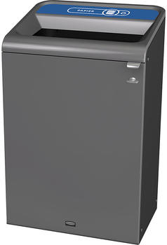 Rubbermaid Wertstoffsammler Configure 57l Edelstahl/blau (2154767)