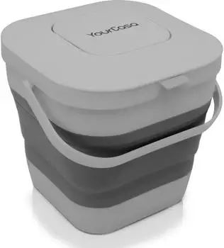 YourCasa Komposteimer faltbar 4l grau/grau