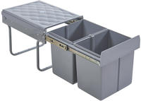 Einbau-M&uuml;lleimer Froland 48x34x35cm Grau 2x15L [en.casa]