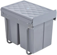 Einbau-M&uuml;lleimer Froland 48x34x42cm Grau 2x20L [en.casa]