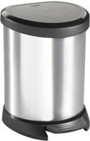 Curver 22160018, Kosmetikeimer Curver Decobin Treteimer silber schwarz 5 L halbrunder