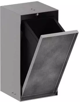 Hansgrohe XtraStoris Rock Einbau Abfalleimer mit befliesbarer T&uuml;r 30x15x14cm edelstahl geb&uuml;rstet
