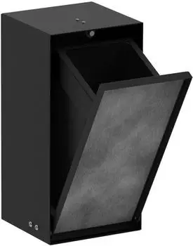 Hansgrohe XtraStoris Rock Einbau Abfalleimer mit befliesbarer T&uuml;r 30x15x14cm schwarz matt