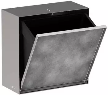 Hansgrohe XtraStoris Rock Einbau Abfalleimer mit befliesbarer T&uuml;r 30x30x14cm edelstahl geb&uuml;rstet
