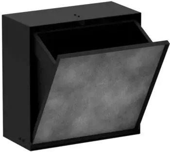 Hansgrohe XtraStoris Rock Einbau Abfalleimer mit befliesbarer T&uuml;r 30x30x14cm schwarz matt