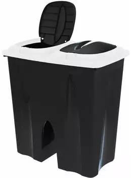 Spetebo Duo M&uuml;lleimer 2x25l rechteckig Schwarz