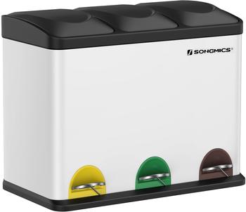 Songmics M&uuml;lleimer 3x15l mit Deckel und Inneneimer wei&szlig;/schwarz (LTB45W)