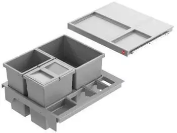 Hailo Einbaum&uuml;lleimer AS Separato K 500, 3620511, ab 50cm Schrankbreite, Kunststoff, 18 und 2x 8l