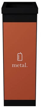 Paperflow Mülleimer Mülltrenner Metall, orange Kunststoff, ohne Deckel, 60l
