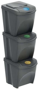 Prosperplast M&uuml;lleimer Sortibox, stone grey Kunststoff, 3x 25l