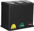 Songmics Mülleimer LTB24BK, schwarz Metall, 3 x 8l