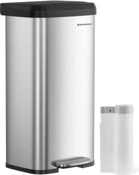 Songmics Mülleimer LTB520E68, silber Metall, 68l