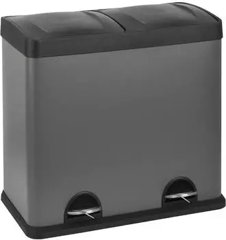 Svita Mülleimer T2X24, grau Metall, 2 x 24l