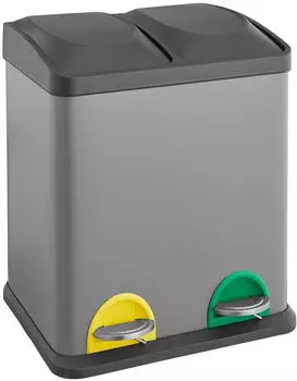 Svita Mülleimer TC2X15, grau Metall, 2 x 15l