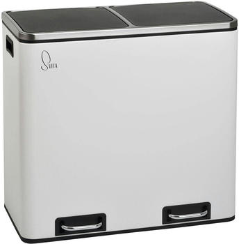 Svita Mülleimer TM2X24, weiß Metall, 2 x 24l