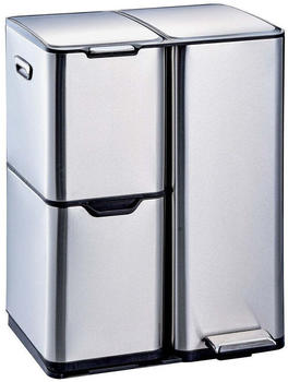 Kitchen Move Abfalleimer f&uuml;r die M&uuml;lltrennung 60L HAJA Silber