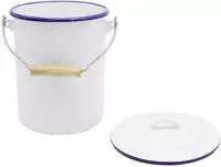 Kr&uuml;ger M&uuml;lleimer "Emaille-Eimer mit Deckel Serie Rio" schnitt- / kratzfeste