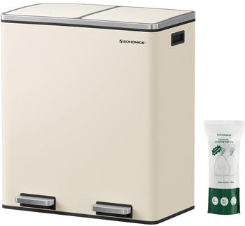 Songmics M&uuml;lleimer M&uuml;lltrennsystem mit 2 F&auml;chern 2 x 30 L K&uuml;che
