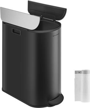 Songmics M&uuml;lltrennsystem 30+20l tintenschwarz/metallisches silber (LTB570B02)