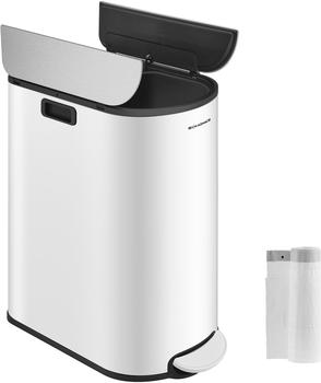 Songmics M&uuml;lltrennsystem 30+20l wolkenwei&szlig;/metallisches silber (LTB570W02)