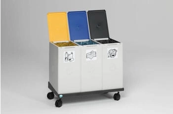 VAR Zubehör Systemwagen I für 3 Container 40 L aus Stahlblech für Kunststoffcontainer