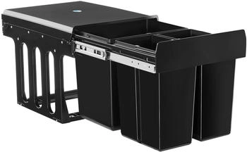 TecTake Abfallsammler 2x8l+1x15l Schwarz (405885)