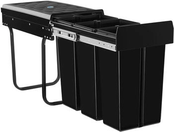 TecTake Abfallsammler 3x10l Schwarz (405887)