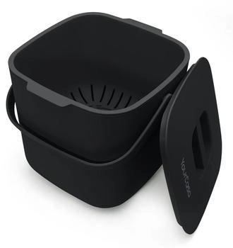 YourCasa Komposteimer Mit Sieb, Spülmaschinenfest, Schwarz, 7 l