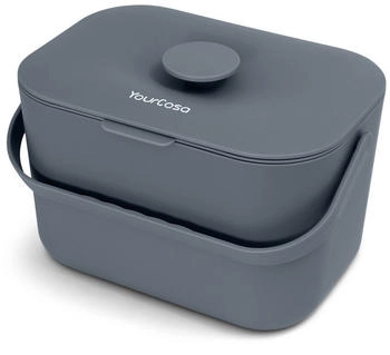 YourCasa Biomülleimer Küche 5L - Komposteimer Küche mit Sieb Spülmaschinenfest5L, Spülmaschinenfest, Anthrazit