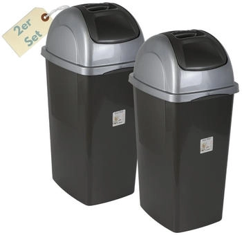 Garpet 2x Schwingdeckel K&uuml;che 60l Gro&szlig; Schwingeimer M&uuml;lltrenner Abfalleimer K&uuml;che mit Deckel K&uuml;chenabfalleimer (3811)