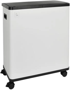 Svita SR2X30, Sensorm&uuml;lleimer, 2 Innenf&auml;cher, 60L, pulverbeschichteter Stahl, Wei&szlig;, Wei&szlig; (94648)