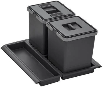 Sotech SO-TECH&reg; Abfallsammler Metropolis 10+10L mit Deckel, Abfallsystem f&uuml;r Auszug Korpusbreite 50 cm (2021-176700)