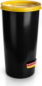BigDean wetterfeste Universaltonne 60L mit luftdicht verschlie&szlig;barem Deckel in Gelb &ndash; auch als -Futtertonne oder M&uuml;lltonne - Germany (803556)